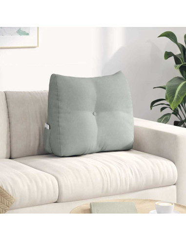 Cuscino per Schiena Grigio chiaro 60 x 24 x 50 cm Velluto