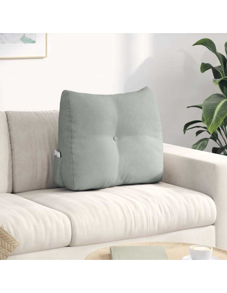 Cuscino per Schiena Grigio chiaro 60 x 24 x 50 cm Velluto
