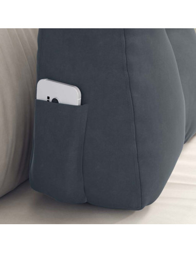 Cuscino per Schiena Grigio scuro 60 x 24 x 50 cm Velluto