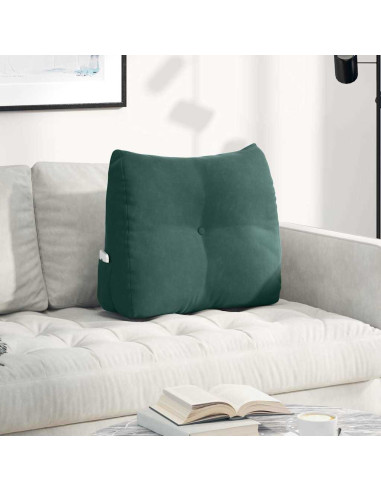 Cuscino per Schiena Verde Scuro 60 x 24 x 50 cm Velluto