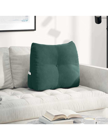 Cuscino per Schiena Verde Scuro 60 x 24 x 50 cm Velluto