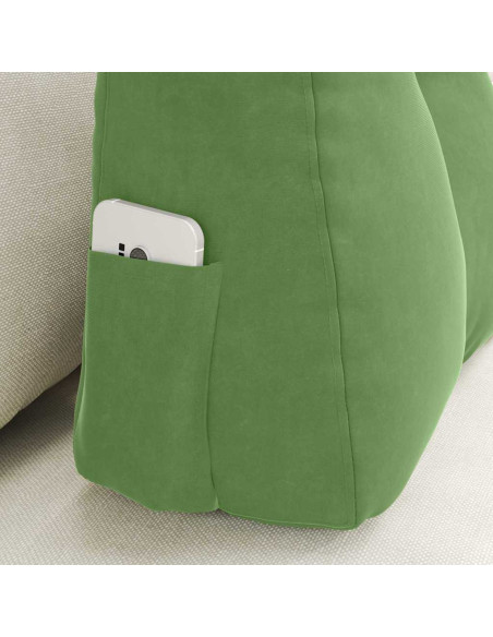 Cuscino per Schiena Verde chiaro 60 x 24 x 50 cm Velluto