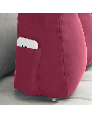 Cuscino per Schiena Rosso Vino 60 x 24 x 50 cm Velluto