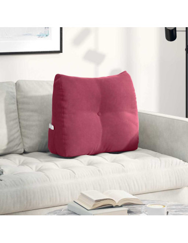 Cuscino per Schiena Rosso Vino 60 x 24 x 50 cm Velluto