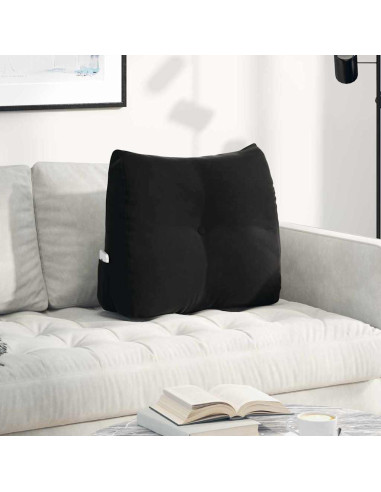 Cuscino per Schiena Nero 60 x 24 x 50 cm Velluto
