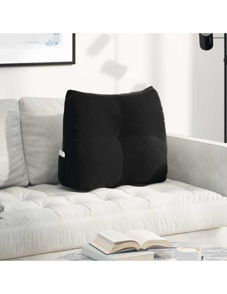 Cuscino per Schiena Nero 60 x 24 x 50 cm Velluto