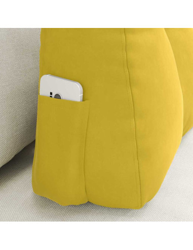 Cuscino per Schiena Giallo 60 x 24 x 50 cm Velluto