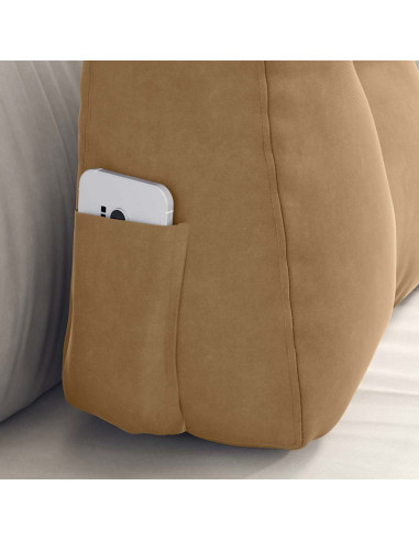 Cuscino per Schiena Marrone 60 x 24 x 50 cm Velluto