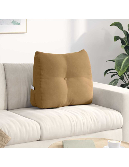Cuscino per Schiena Marrone 60 x 24 x 50 cm Velluto