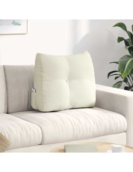 Cuscino per Schiena Crema 60 x 24 x 50 cm Velluto
