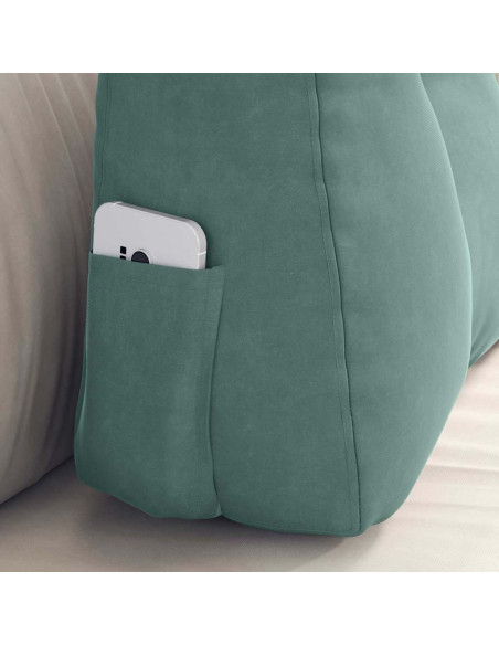 Cuscino per Schiena Verde Mare 60 x 24 x 50 cm Velluto