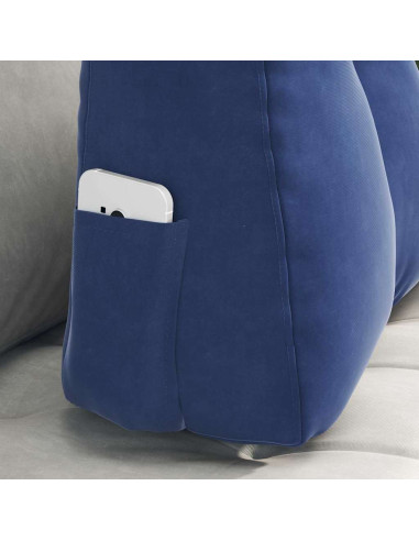 Cuscino per Schiena Blu Polizia 60 x 24 x 50 cm Velluto