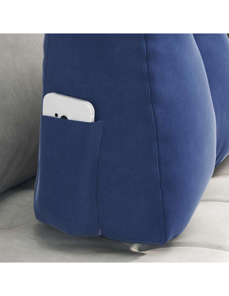 Cuscino per Schiena Blu Polizia 60 x 24 x 50 cm Velluto