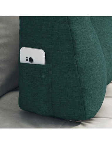 Cuscino per Schiena Verde Scuro 80 x 24 x 50 cm Tessuto