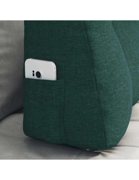 Cuscino per Schiena Verde Scuro 80 x 24 x 50 cm Tessuto