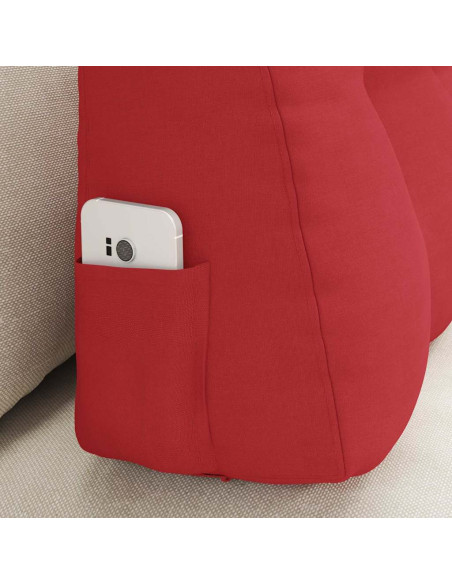 Cuscino per Schiena Rosso 80 x 24 x 50 cm Tessuto
