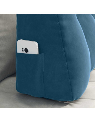 Cuscino per Schiena Blu 80 x 24 x 50 cm Velluto