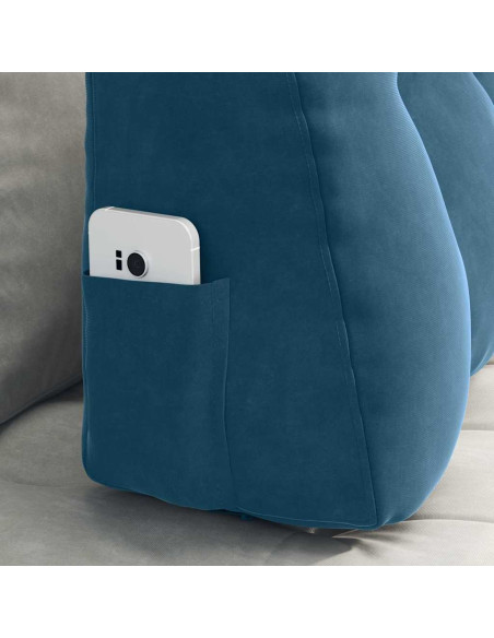 Cuscino per Schiena Blu 80 x 24 x 50 cm Velluto