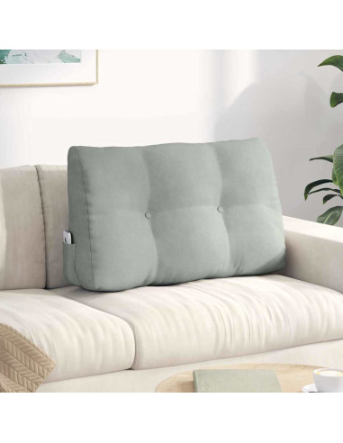 Cuscino per Schiena Grigio chiaro 80 x 24 x 50 cm Velluto