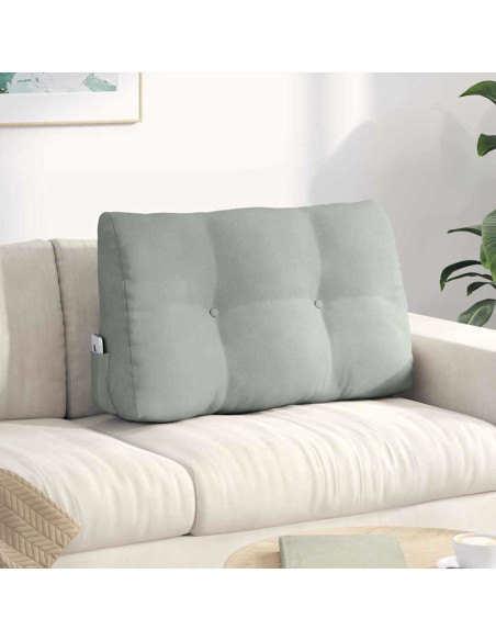 Cuscino per Schiena Grigio chiaro 80 x 24 x 50 cm Velluto