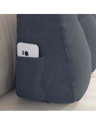 Cuscino per Schiena Grigio scuro 80 x 24 x 50 cm Velluto