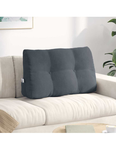 Cuscino per Schiena Grigio scuro 80 x 24 x 50 cm Velluto
