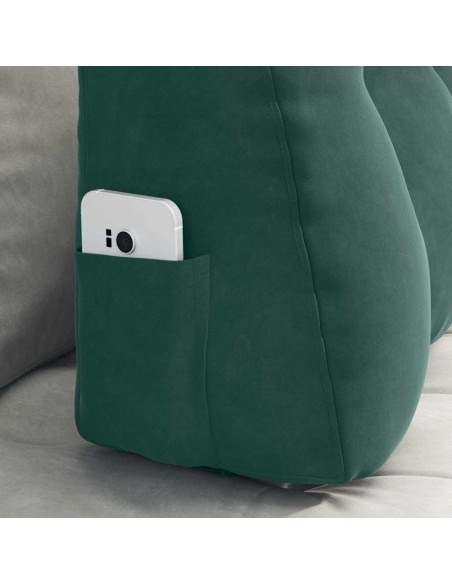Cuscino per Schiena Verde Scuro 80 x 24 x 50 cm Velluto