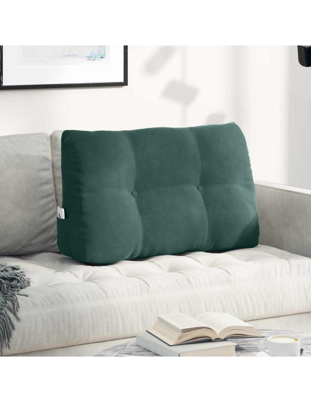 Cuscino per Schiena Verde Scuro 80 x 24 x 50 cm Velluto