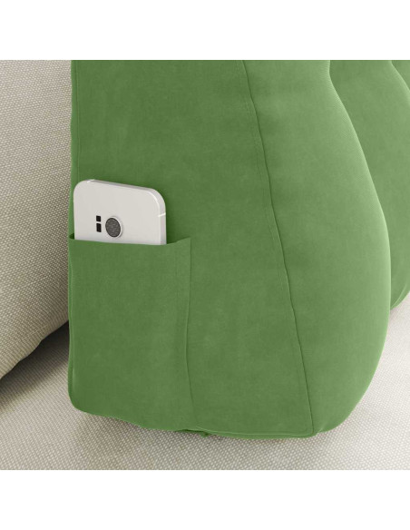 Cuscino per Schiena Verde chiaro 80 x 24 x 50 cm Velluto