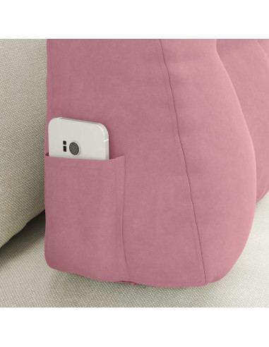 Cuscino per Schiena Rosa 80 x 24 x 50 cm Velluto