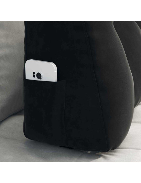 Cuscino per Schiena Nero 80 x 24 x 50 cm Velluto