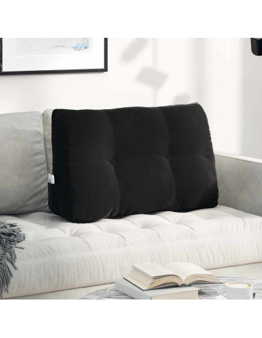 Cuscino per Schiena Nero 80 x 24 x 50 cm Velluto