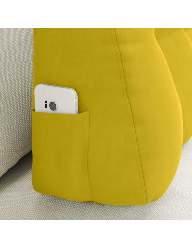 Cuscino per Schiena Giallo 80 x 24 x 50 cm Velluto