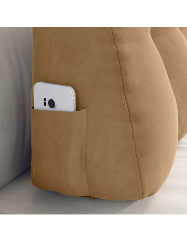 Cuscino per Schiena Marrone 80 x 24 x 50 cm Velluto