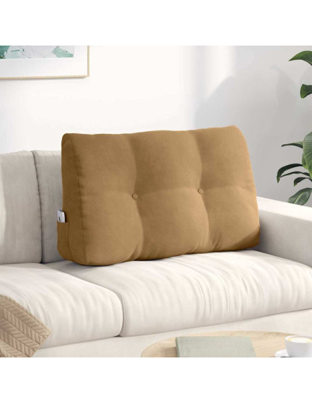 Cuscino per Schiena Marrone 80 x 24 x 50 cm Velluto