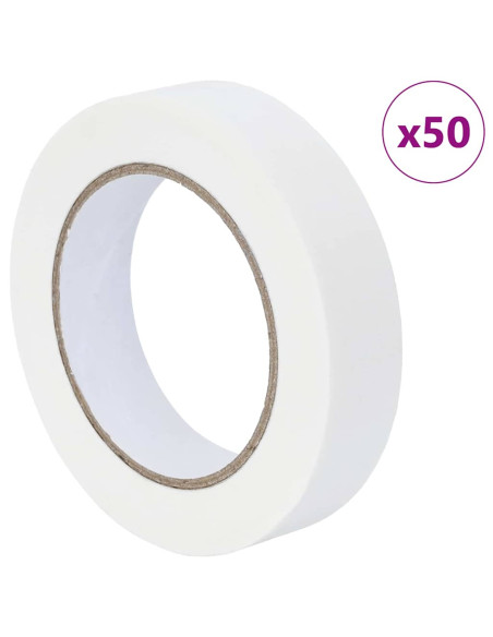 Nastri Adesivi per Pittori 50 pcs Bianco 25mm x 50m Carta
