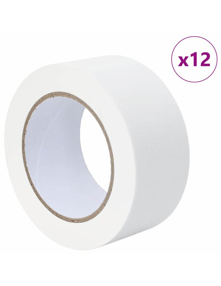 Nastri Adesivi per Pittori 12 pcs Bianco 50mm x 50m Carta