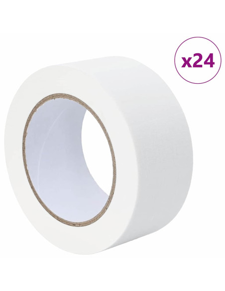 Nastri Adesivi per Pittori 24 pcs Bianco 50mm x 50m Carta