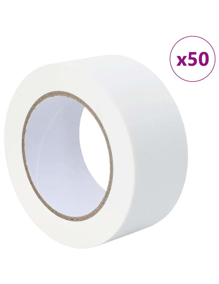 Nastri Adesivi per Pittori 50 pcs Bianco 50mm x 50m Carta