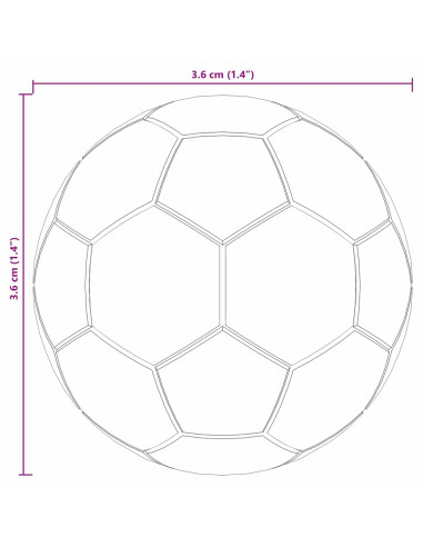 Calcio da Tavolo 12 pcs Bianco e Nero 3.6 x 3.6 cm