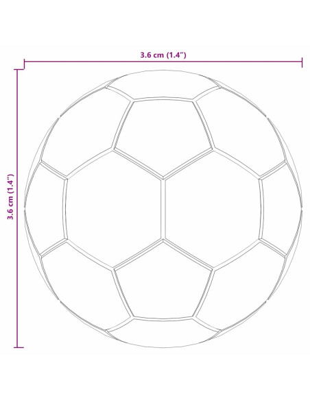 Calcio da Tavolo 12 pcs Bianco e Nero 3.6 x 3.6 cm