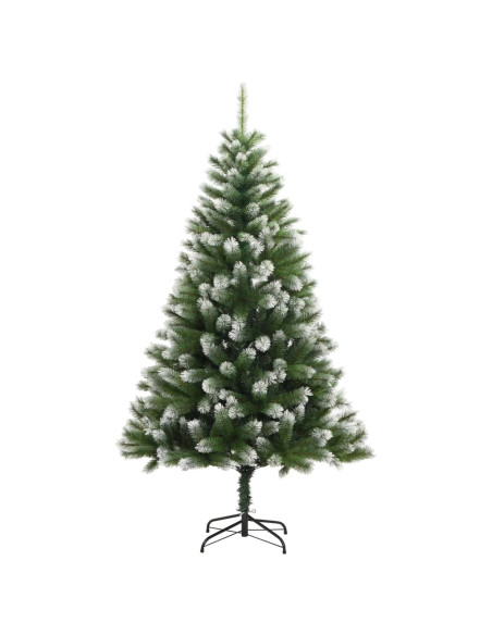 Albero Natale Artificiale Incernierato con Neve Fioccata 120 cm