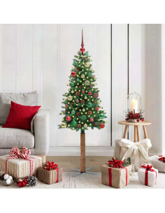 Albero di Natale snodato con 150 LED con supporto Verde 150 cm 2