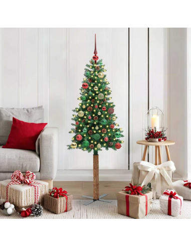 Albero di Natale snodato con 150 LED con supporto Verde 150 cm