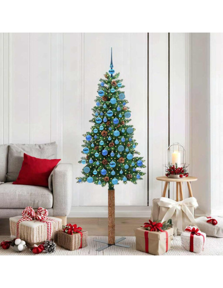 Albero di Natale snodato con 300 LED con supporto Verde 180 cm