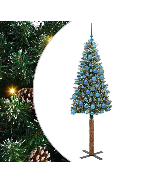 Albero di Natale snodato con 300 LED Verde e Bianco 180 cm