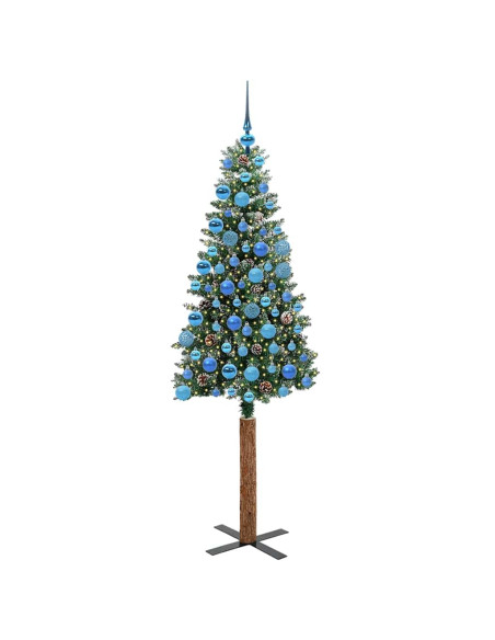 Albero di Natale snodato con 300 LED Verde e Bianco 180 cm