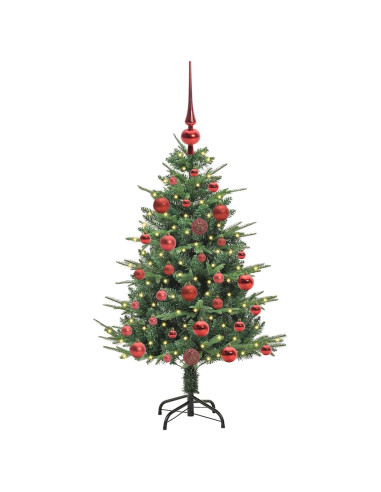 Albero di Natale Artificiale Pre-illuminato con Set di Palline