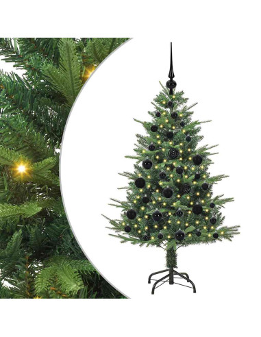 Albero di Natale artificiale preilluminato con set di palline