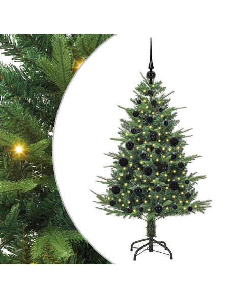 Albero di Natale Artificiale Pre-illuminato con Set di Palline
